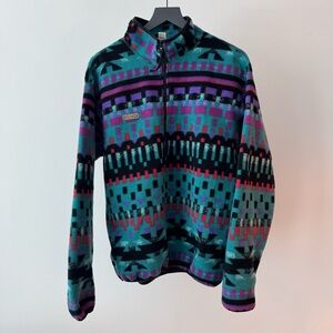Vintage Columbia 80s 90s Navajo Aztec Fleece Pullover